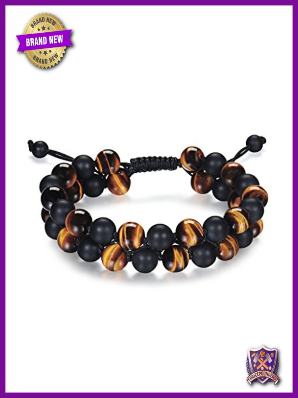 Tiger Eye Stone Bracelet Men Women Natural Energy Lava Rock Black Onyx Beads